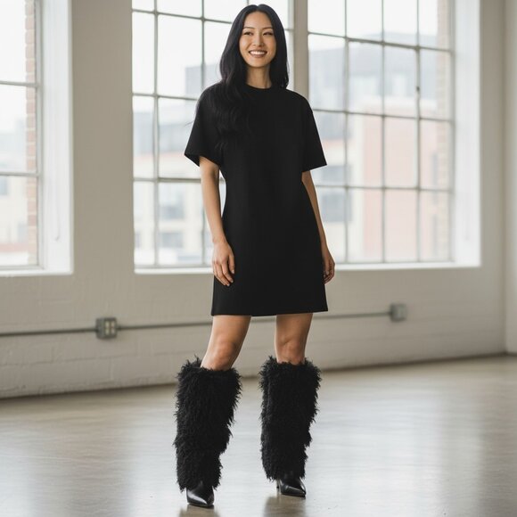 MICHAEL Michael Kors Luna Shearling & Leather Boot - Size 5.5 M - Picture 2 of 9